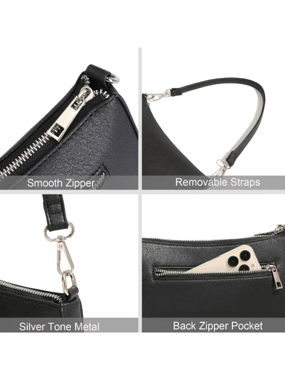 Cute Hobo Shoulder Bag for Women | Crossbody Purse with 2 Straps & 6 Pockets